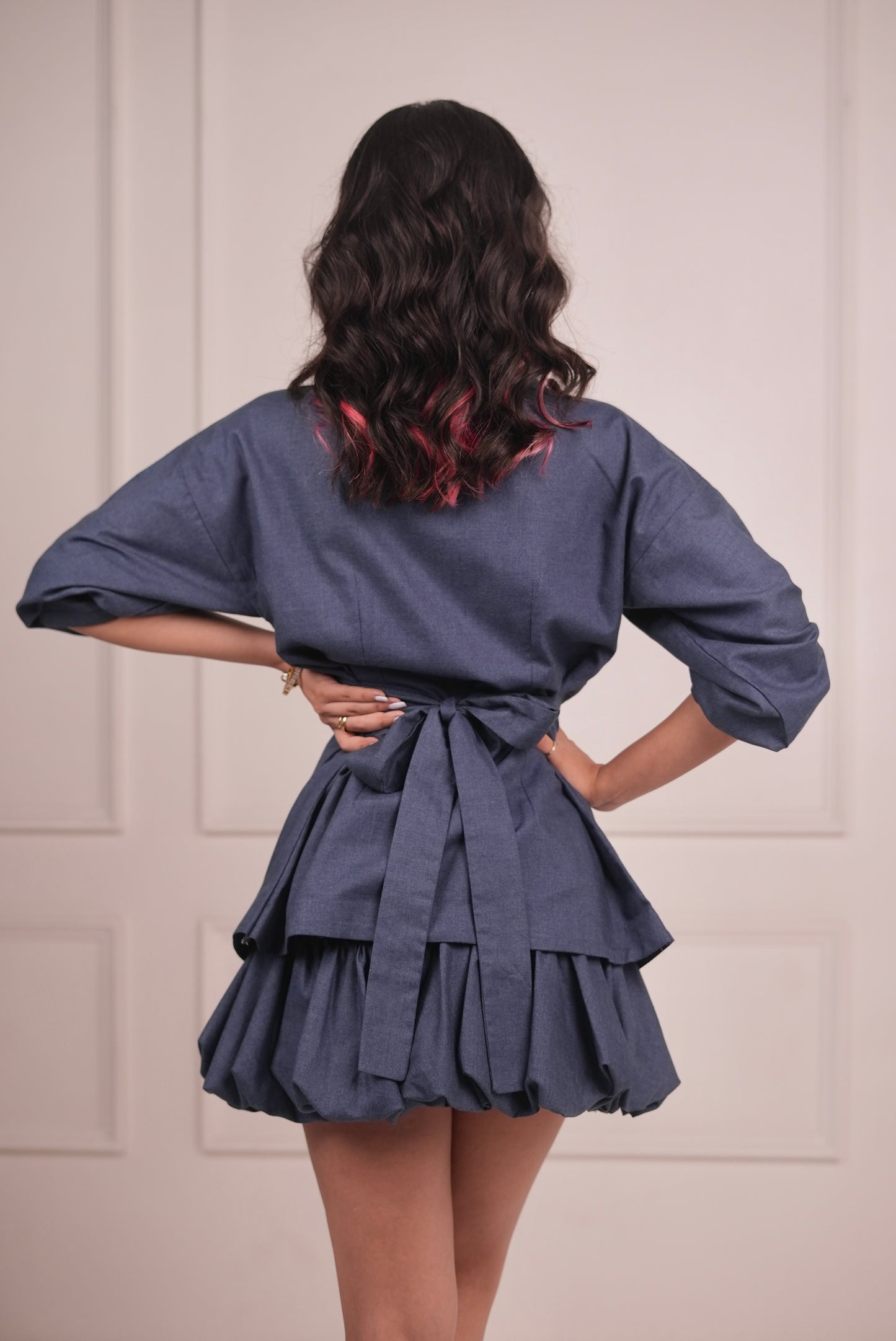 Juno Bubble Hem Mini Skirt Set