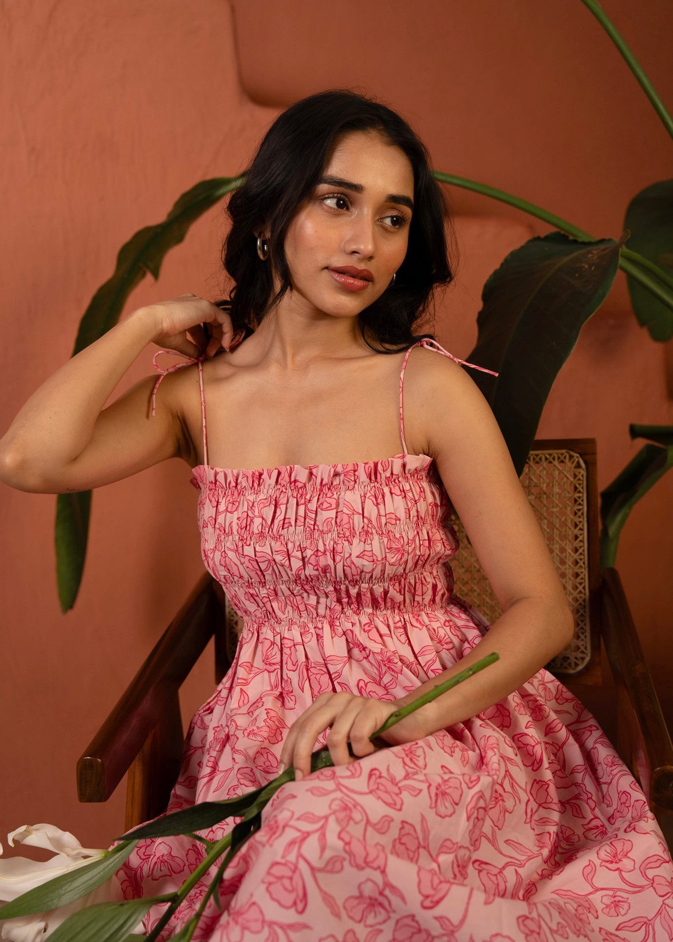 Fleur Pocketed Maxi Dress (Rose)