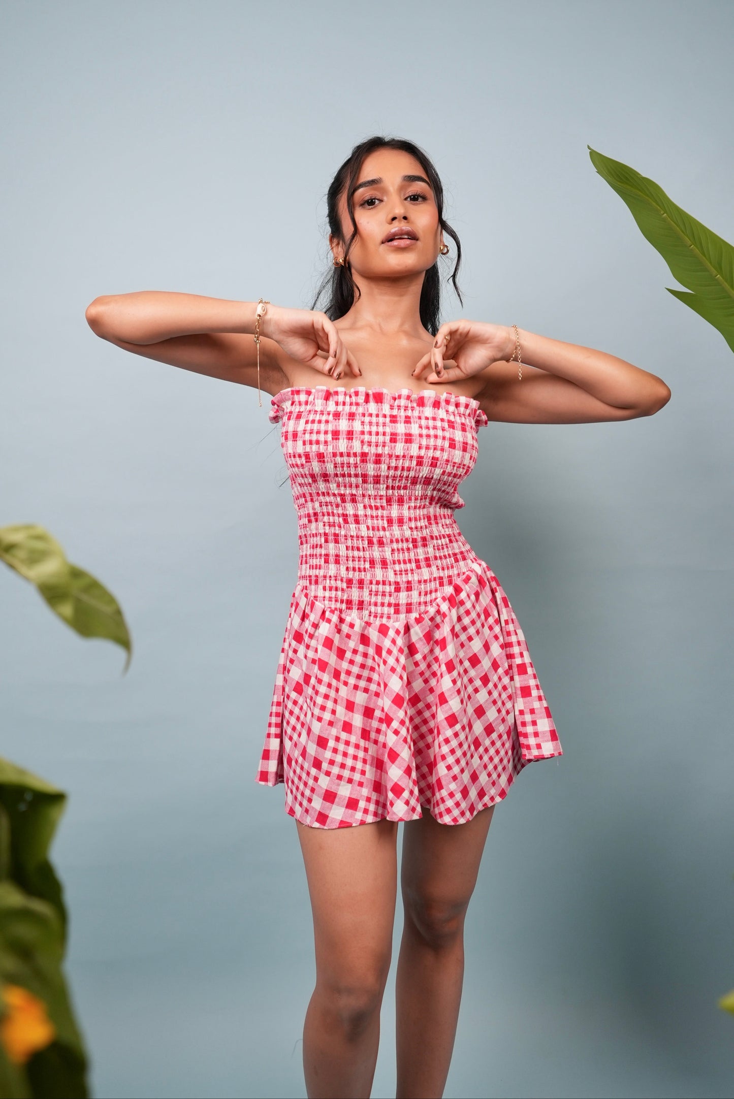 Lola Ghingham Short Dress
