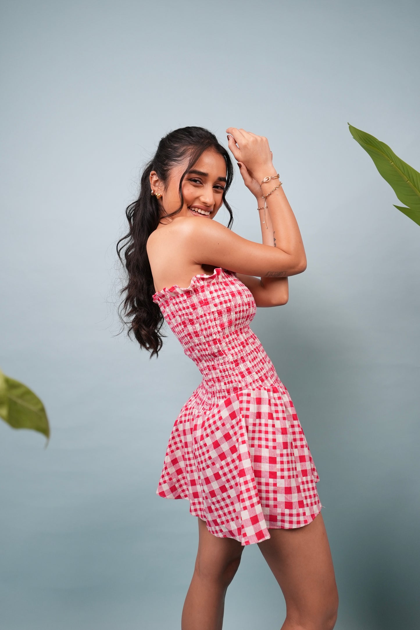 Lola Ghingham Short Dress