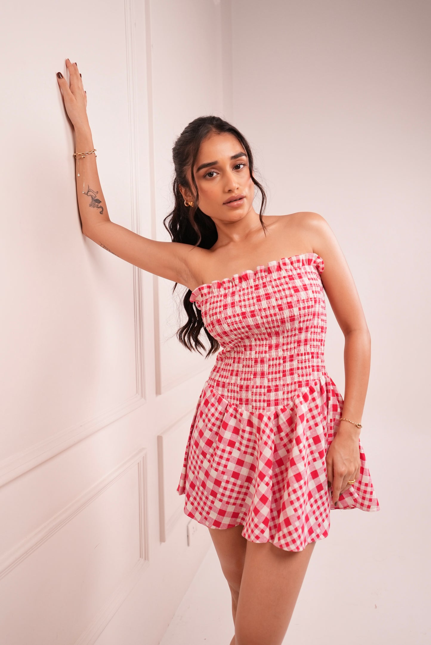 Lola Ghingham Short Dress
