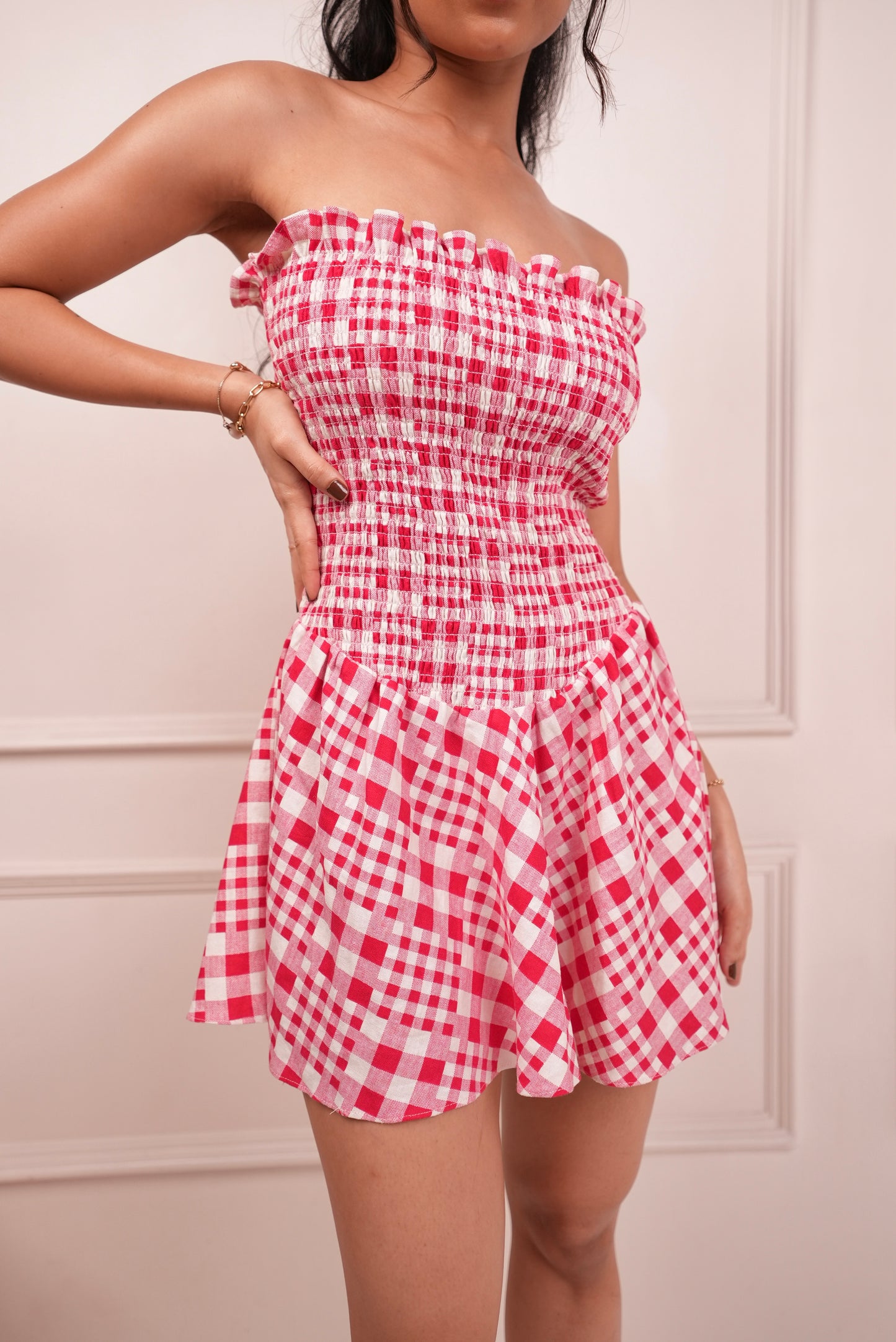 Lola Ghingham Short Dress