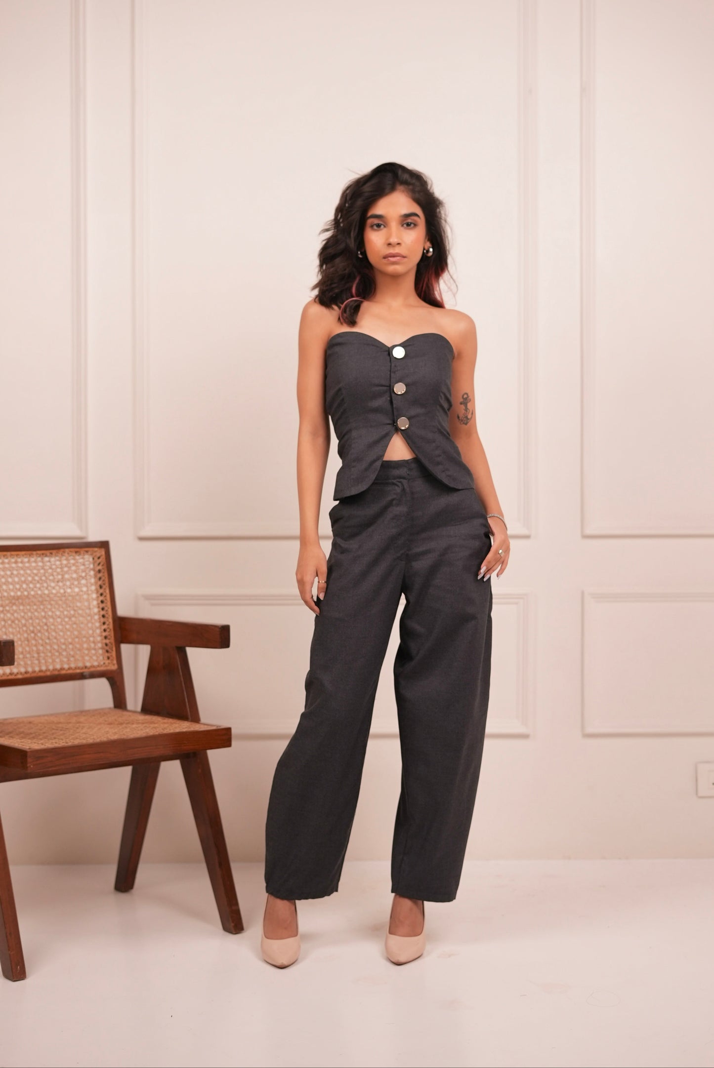 Slate Grey Barrel Pant Set