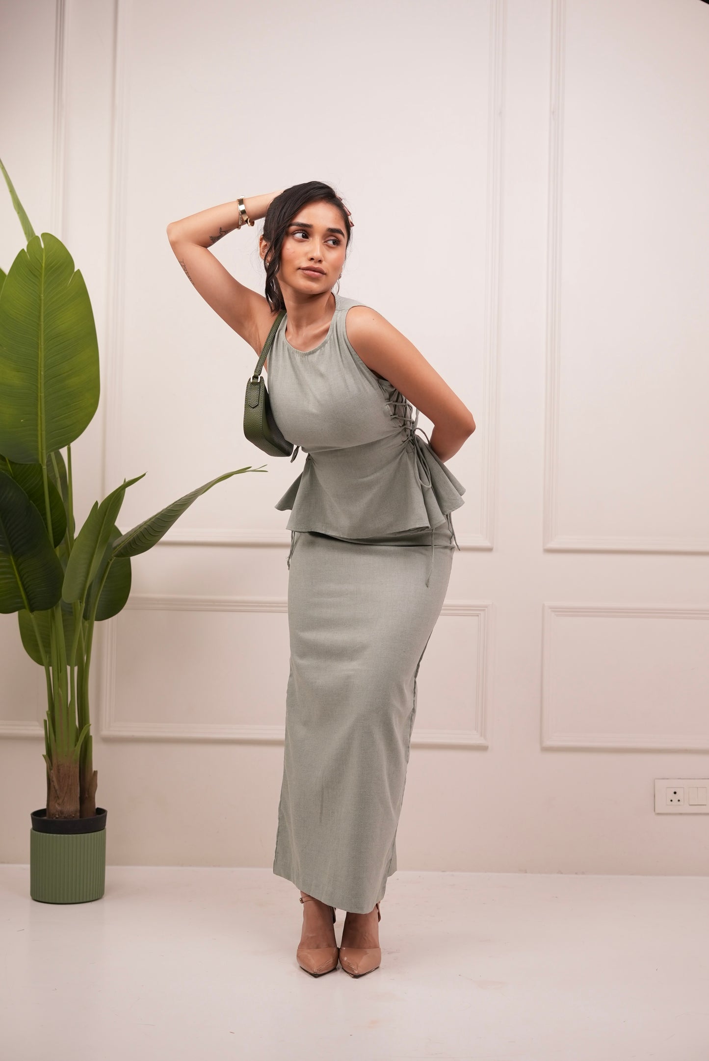 Mira Peplum Skirt Set