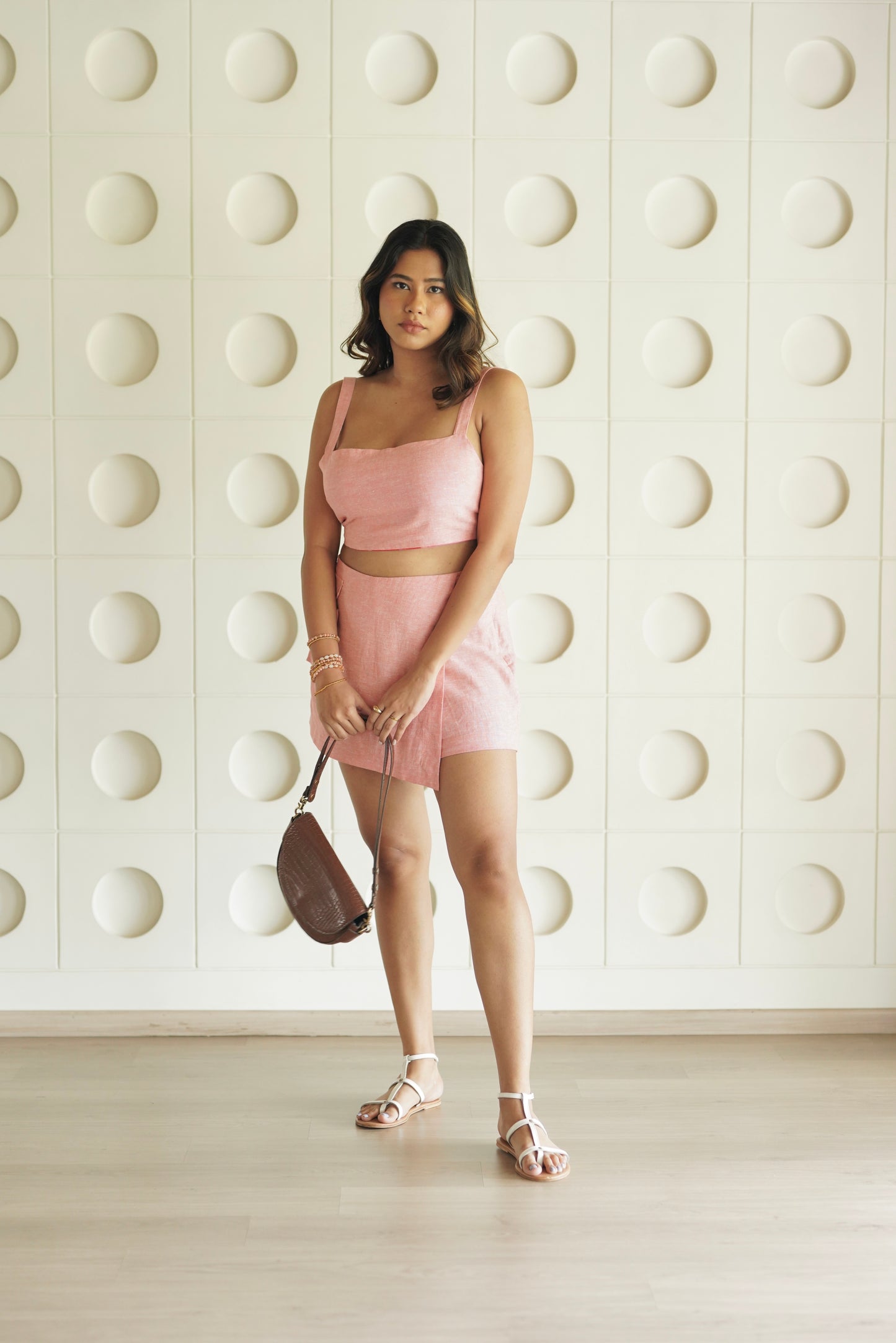 Creamy Peach Skort Set