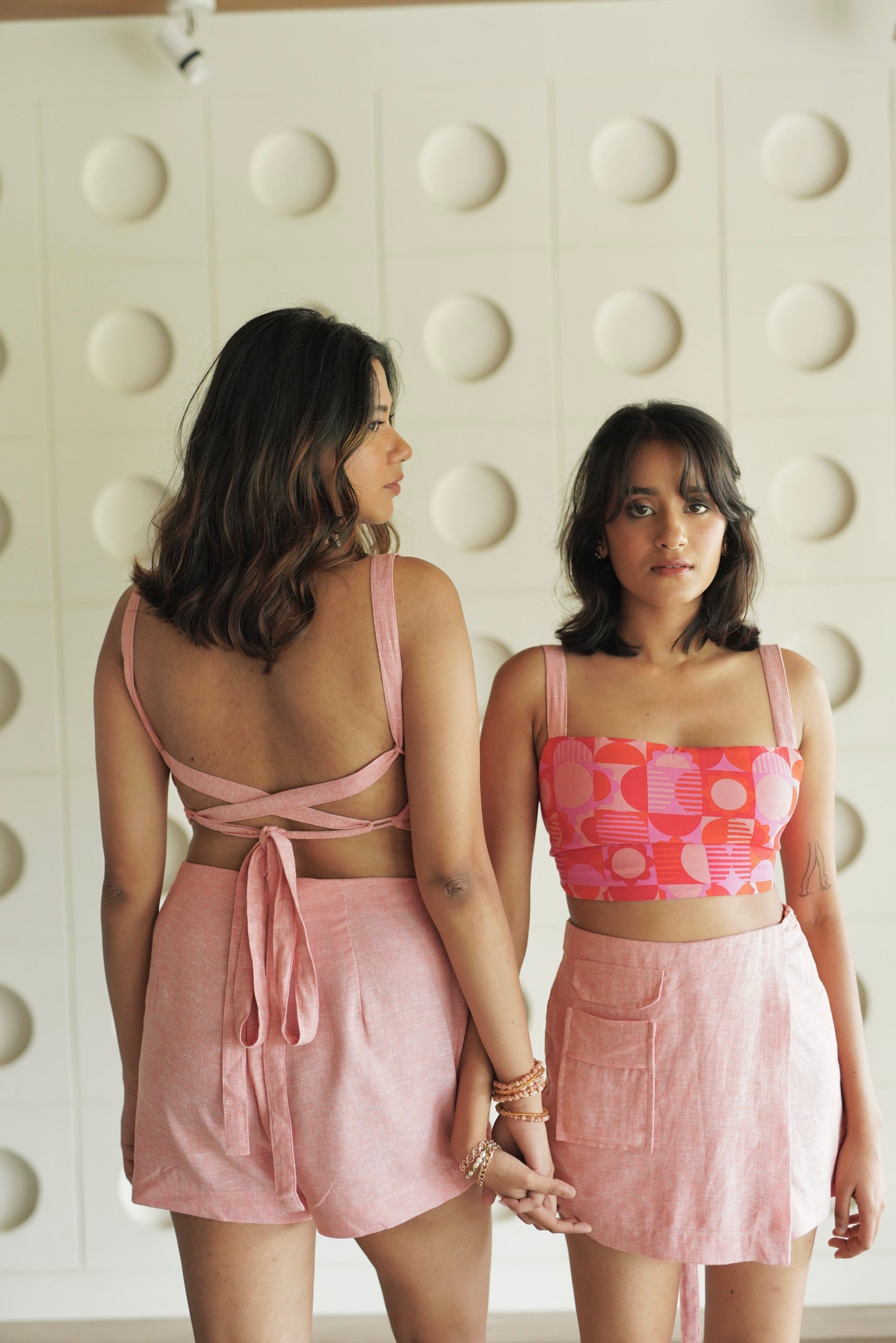 Creamy Peach Skort Set
