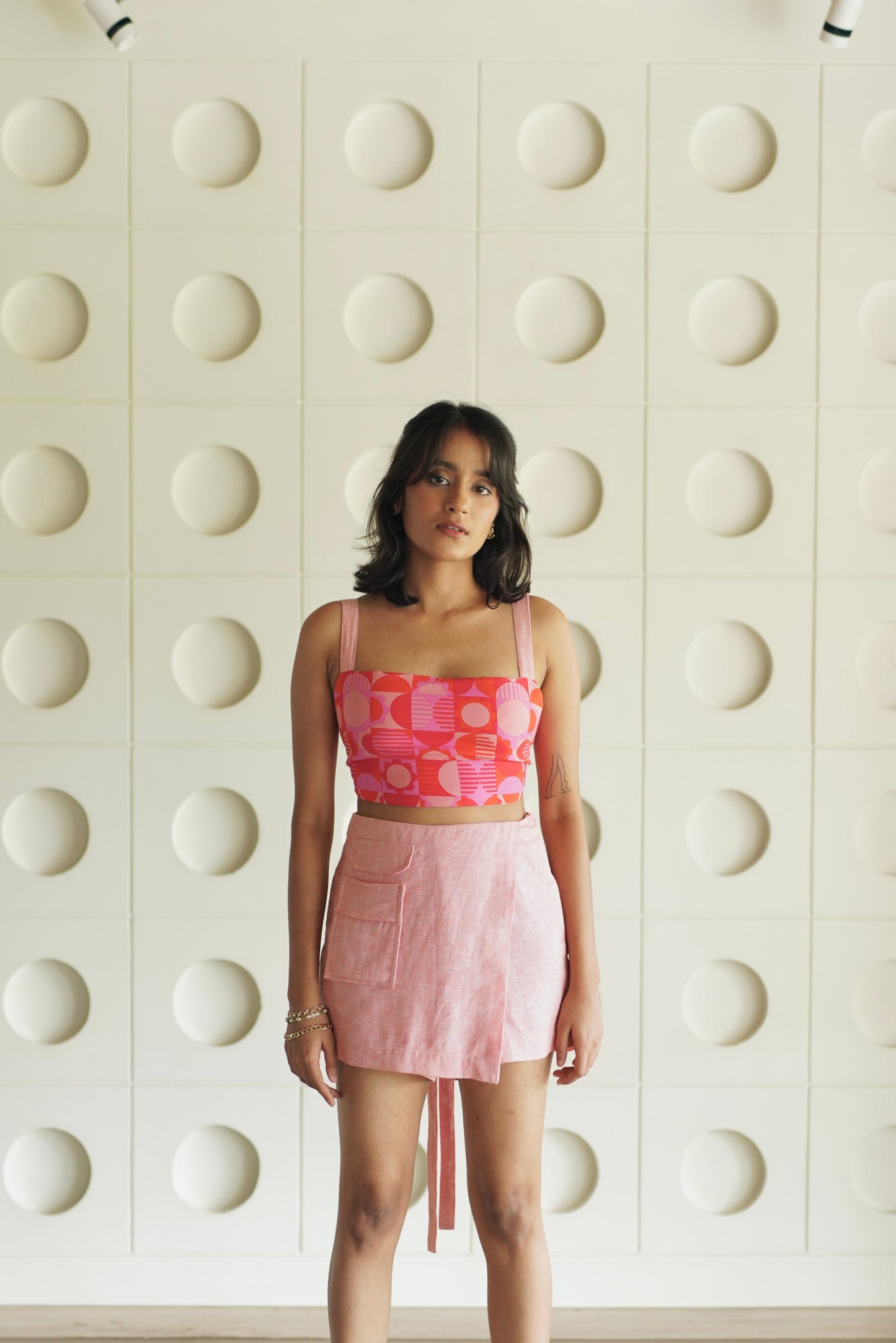Creamy Peach Skort Set