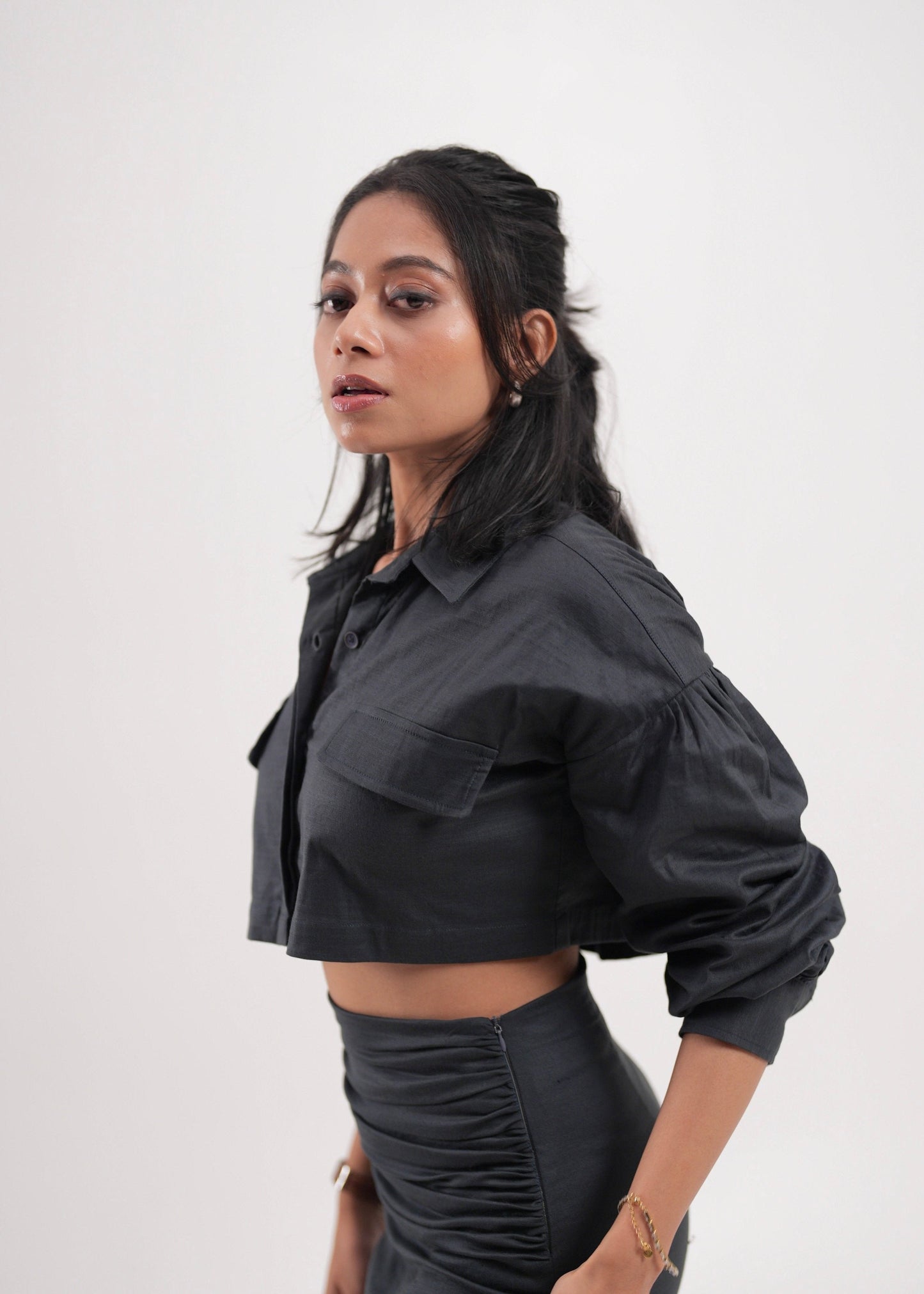 Slate Grey Skirt Set
