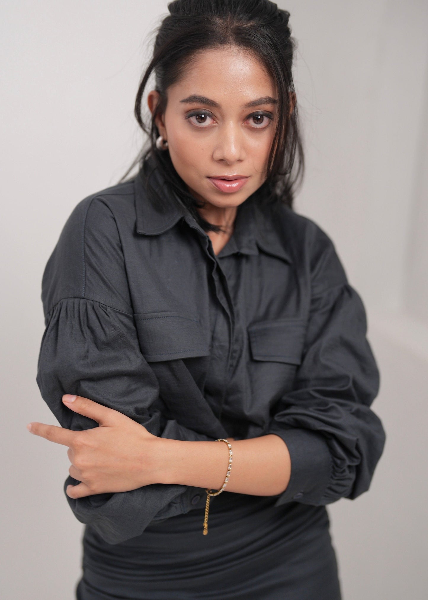 Slate Grey Skirt Set