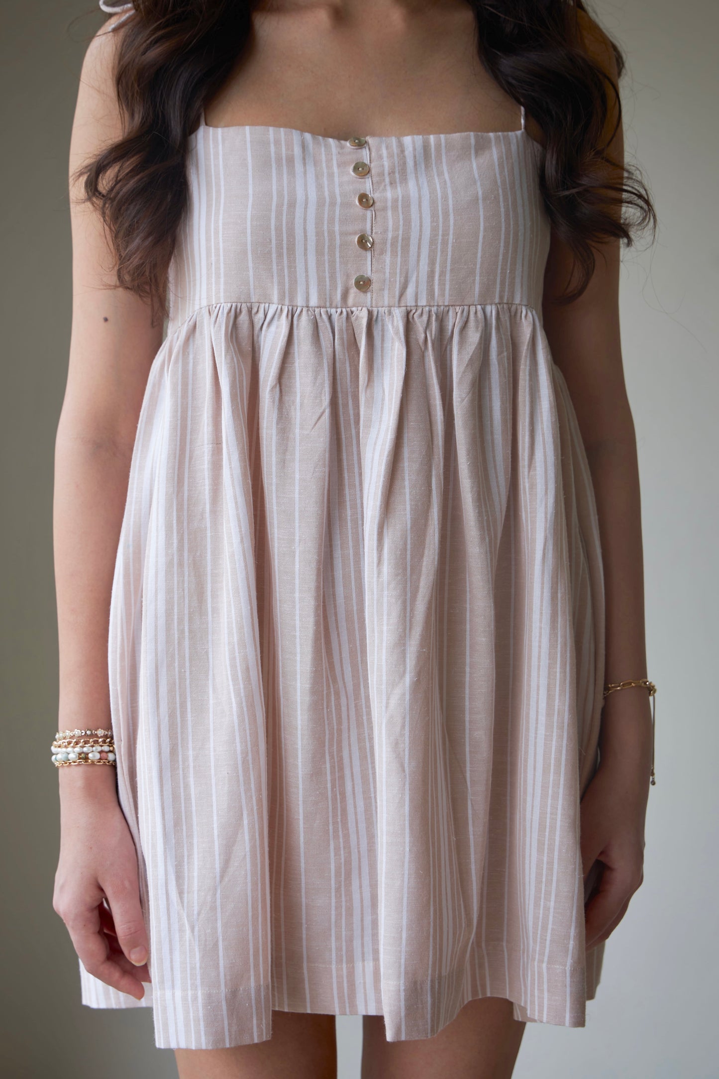 Ivory Striped Dress