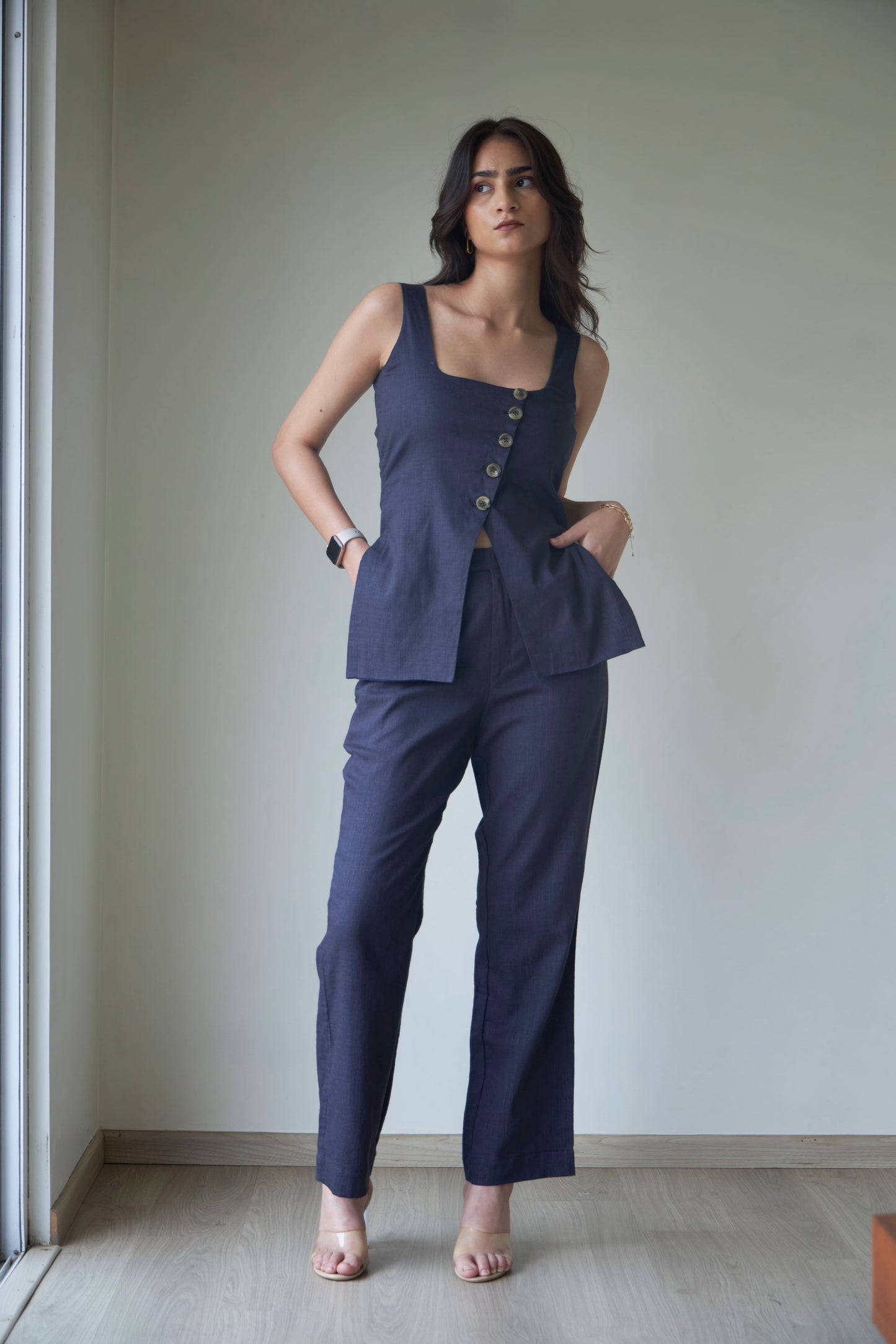 Dusky Blue Pant Set