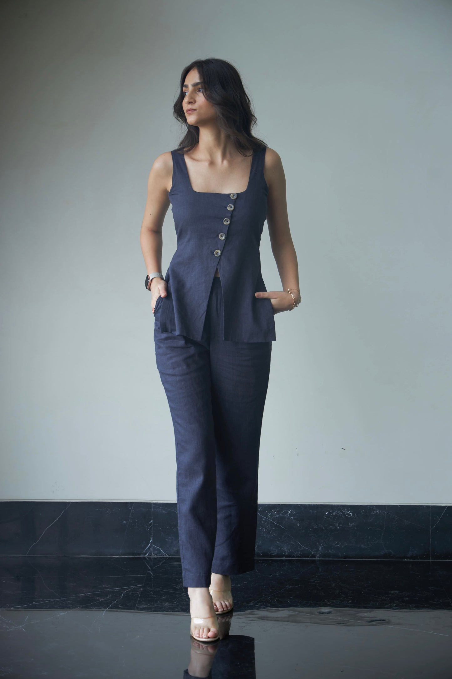 Dusky Blue Pant Set