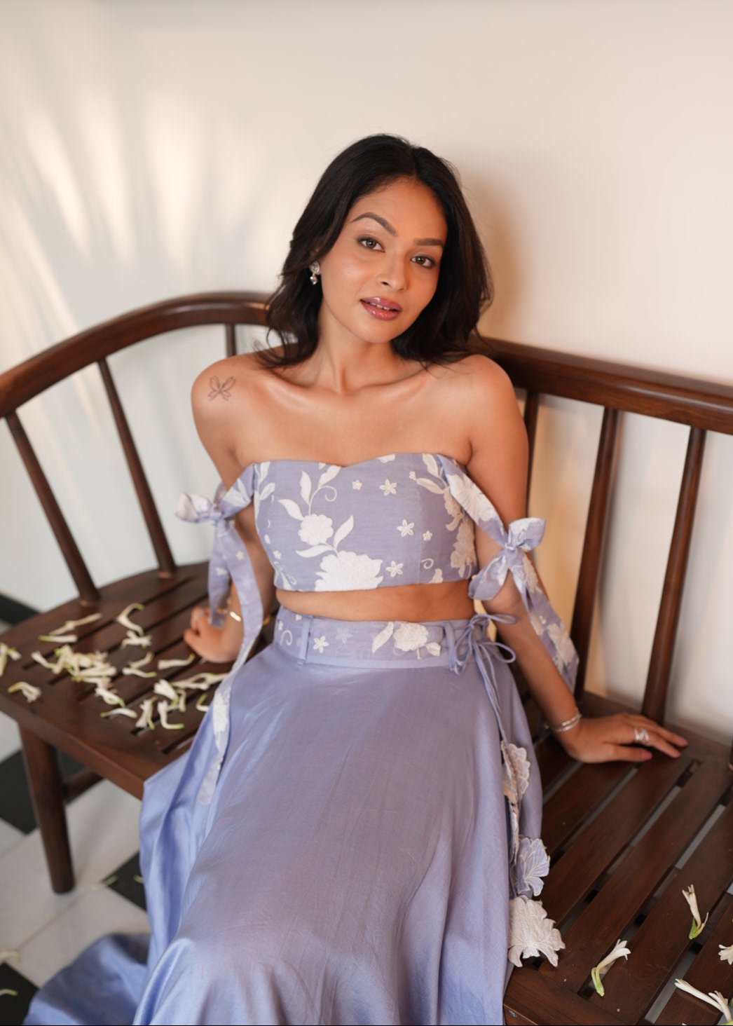 Lavender Bloom Skirt Set