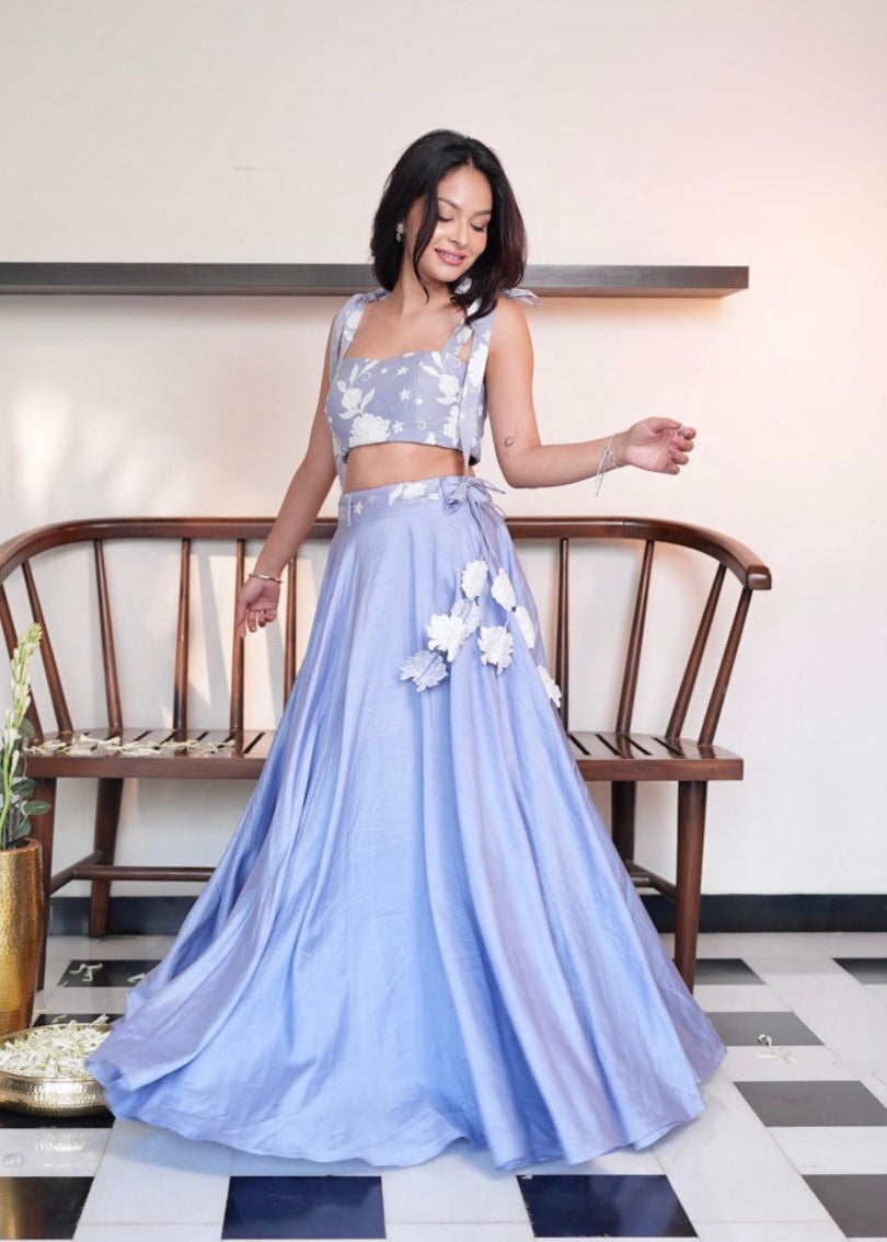 Lavender Bloom Skirt Set