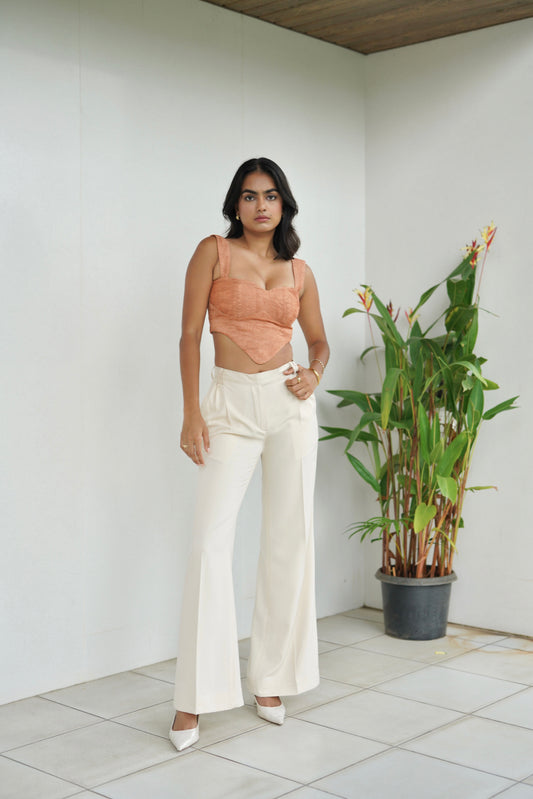 Bisque Pleated Pants