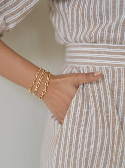 Sand Striped Shirt Dress