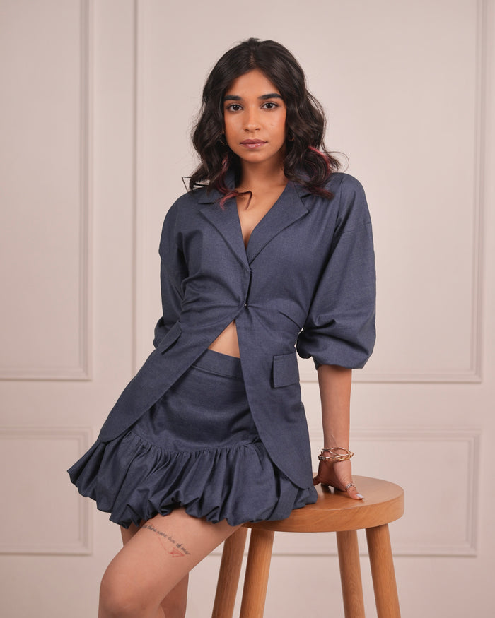 Juno Bubble Hem Mini Skirt Set
