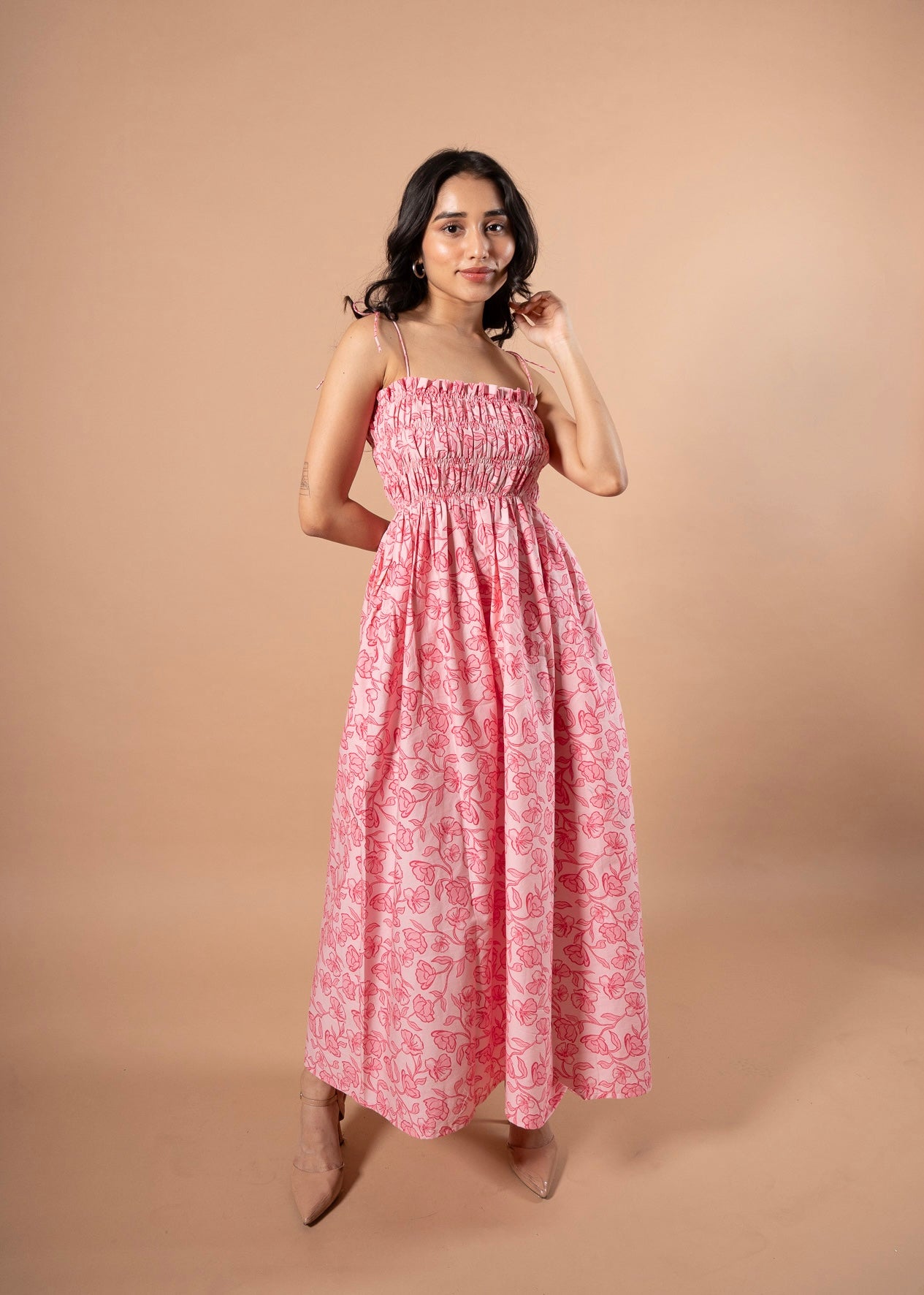 Fleur Pocketed Maxi Dress (Rose)