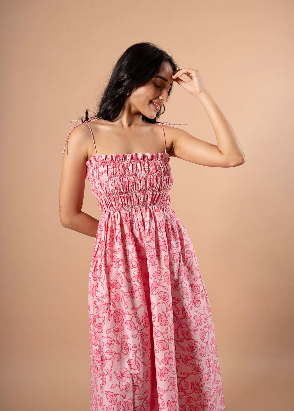 Fleur Pocketed Maxi Dress (Rose)