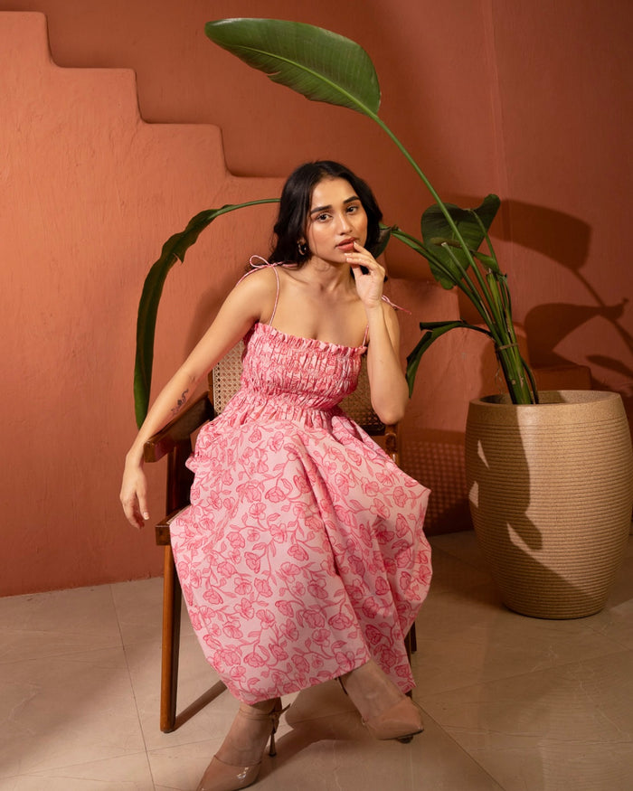 Fleur Pocketed Maxi Dress (Rose)