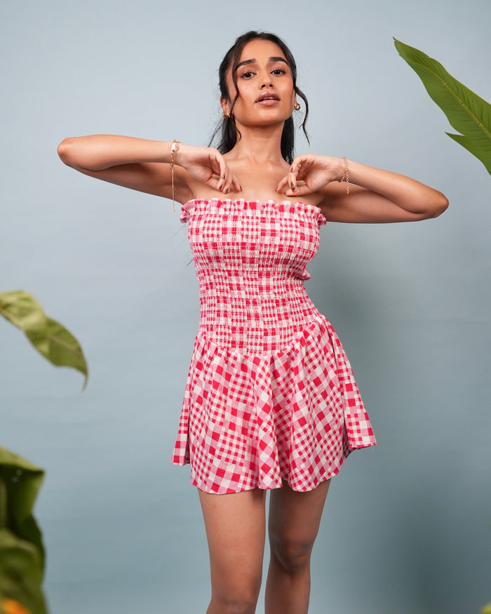 Lola Ghingham Short Dress