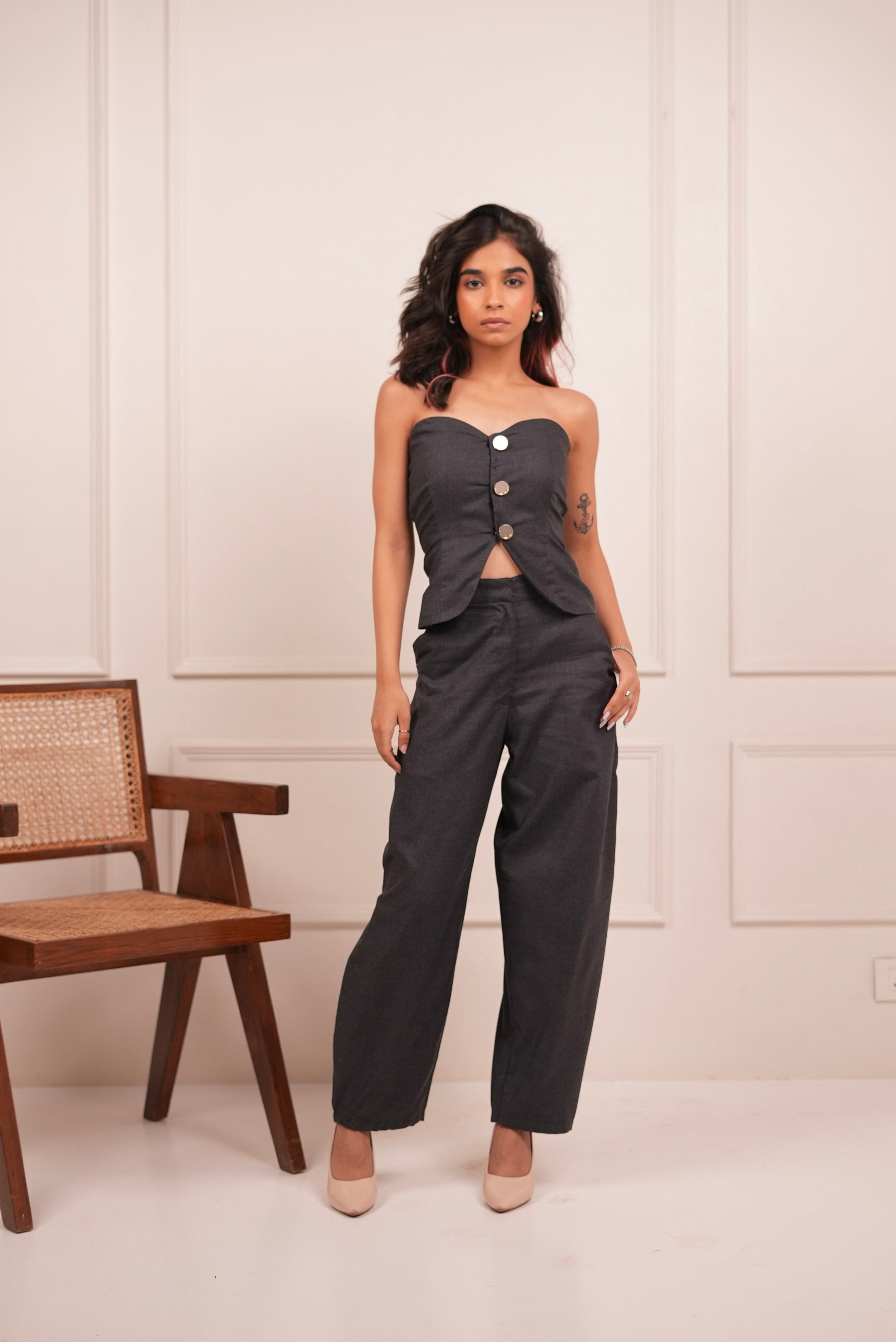 Slate Grey Barrel Pant Set