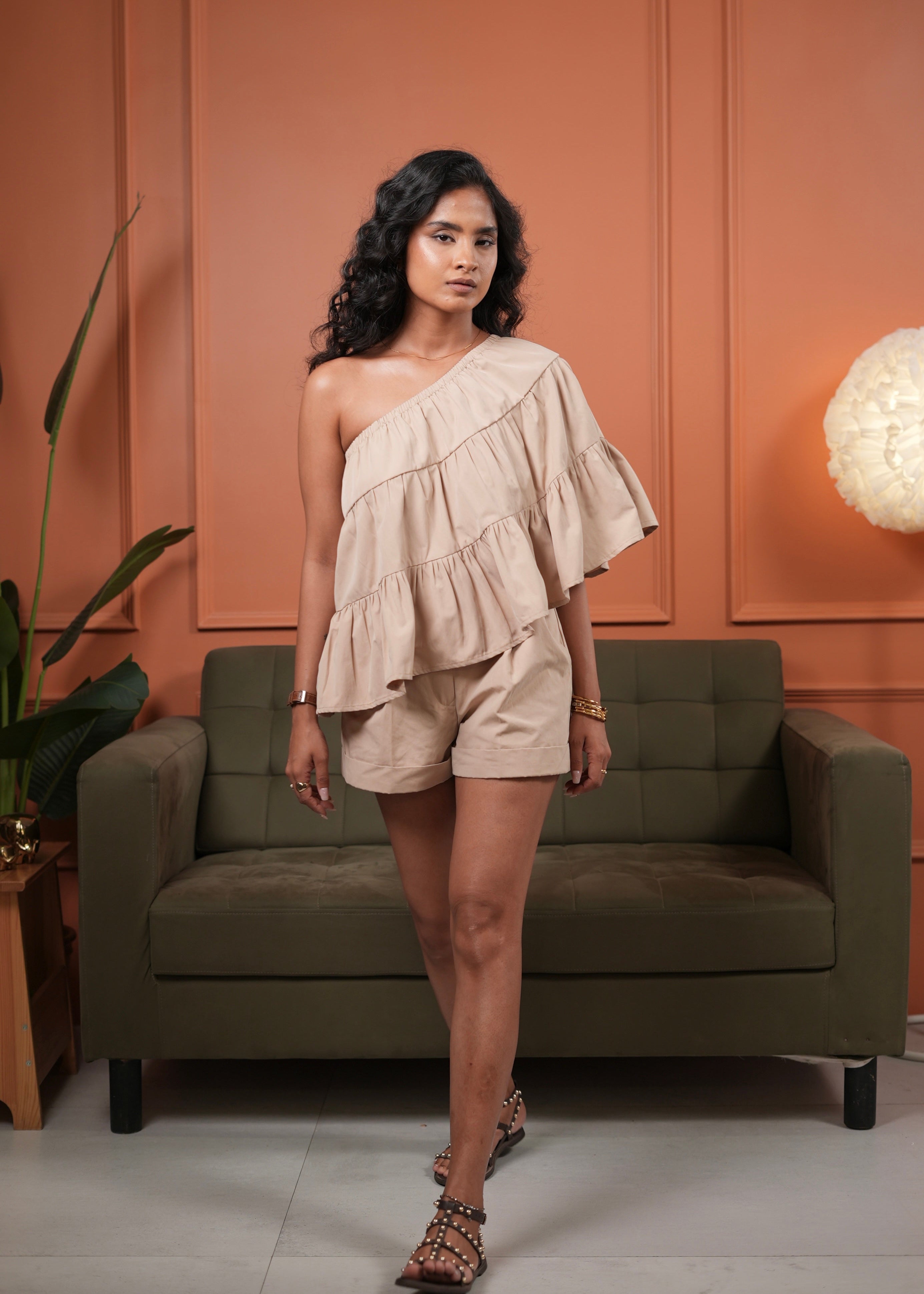 Shopper's Frill Top & Shorts Set