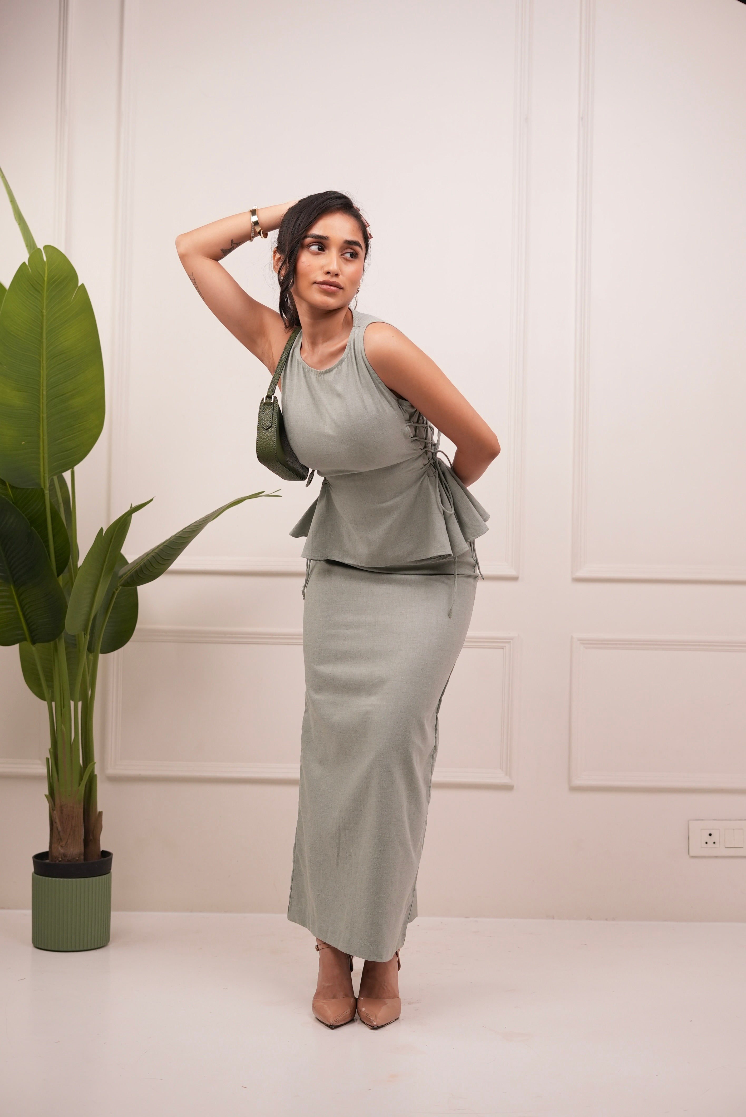 Mira Peplum Skirt Set