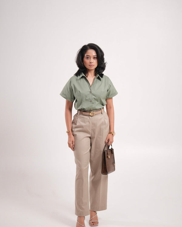 Beige Pleated Trousers alternate