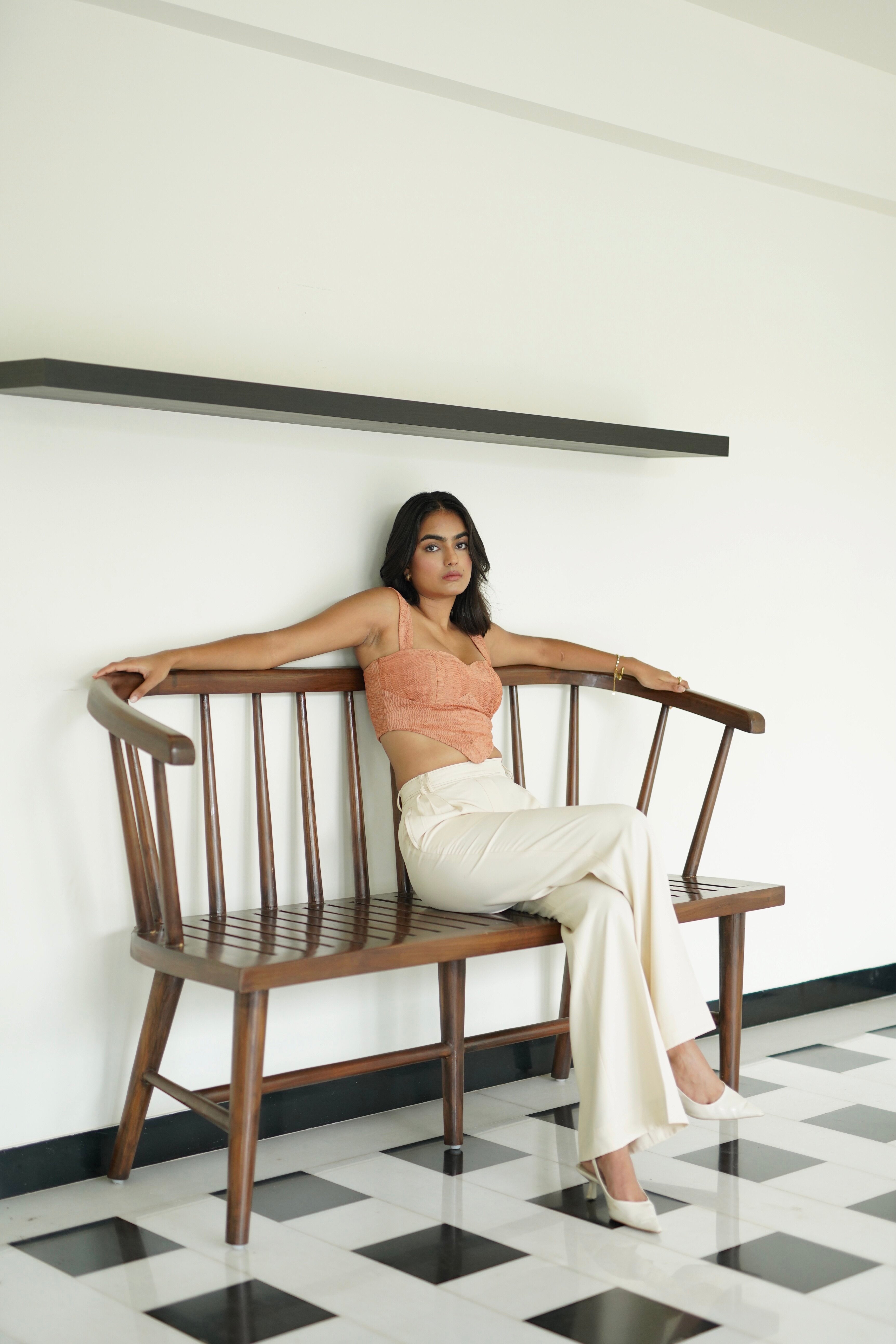 Bisque Pleated Pants