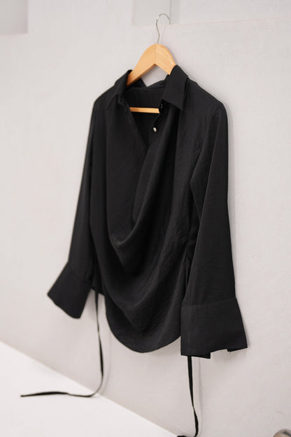 Black Cowl Shirt