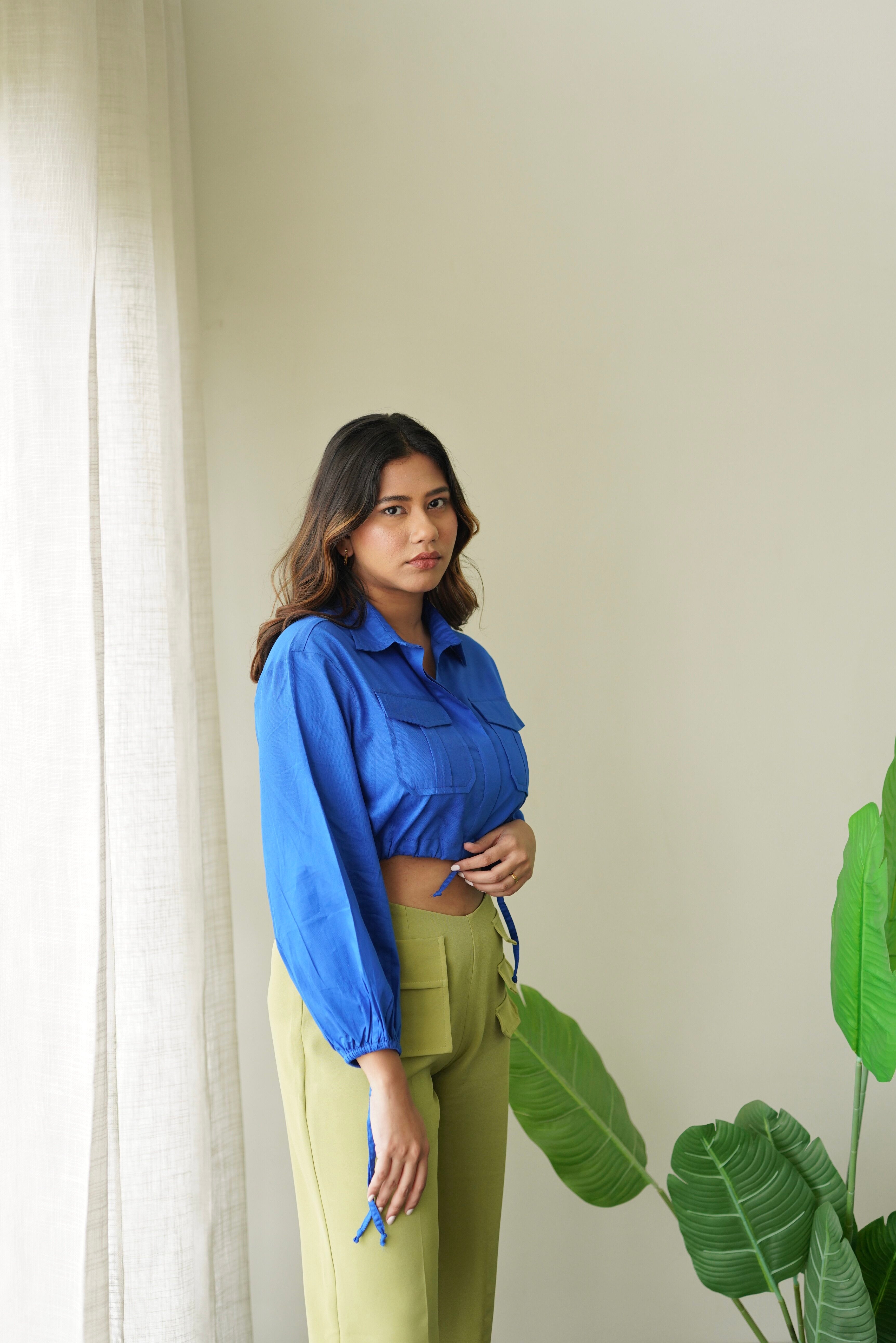 Cobalt Cropped Shirt