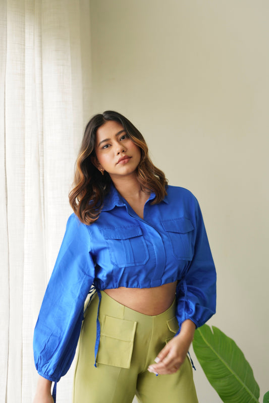 Cobalt Cropped Shirt