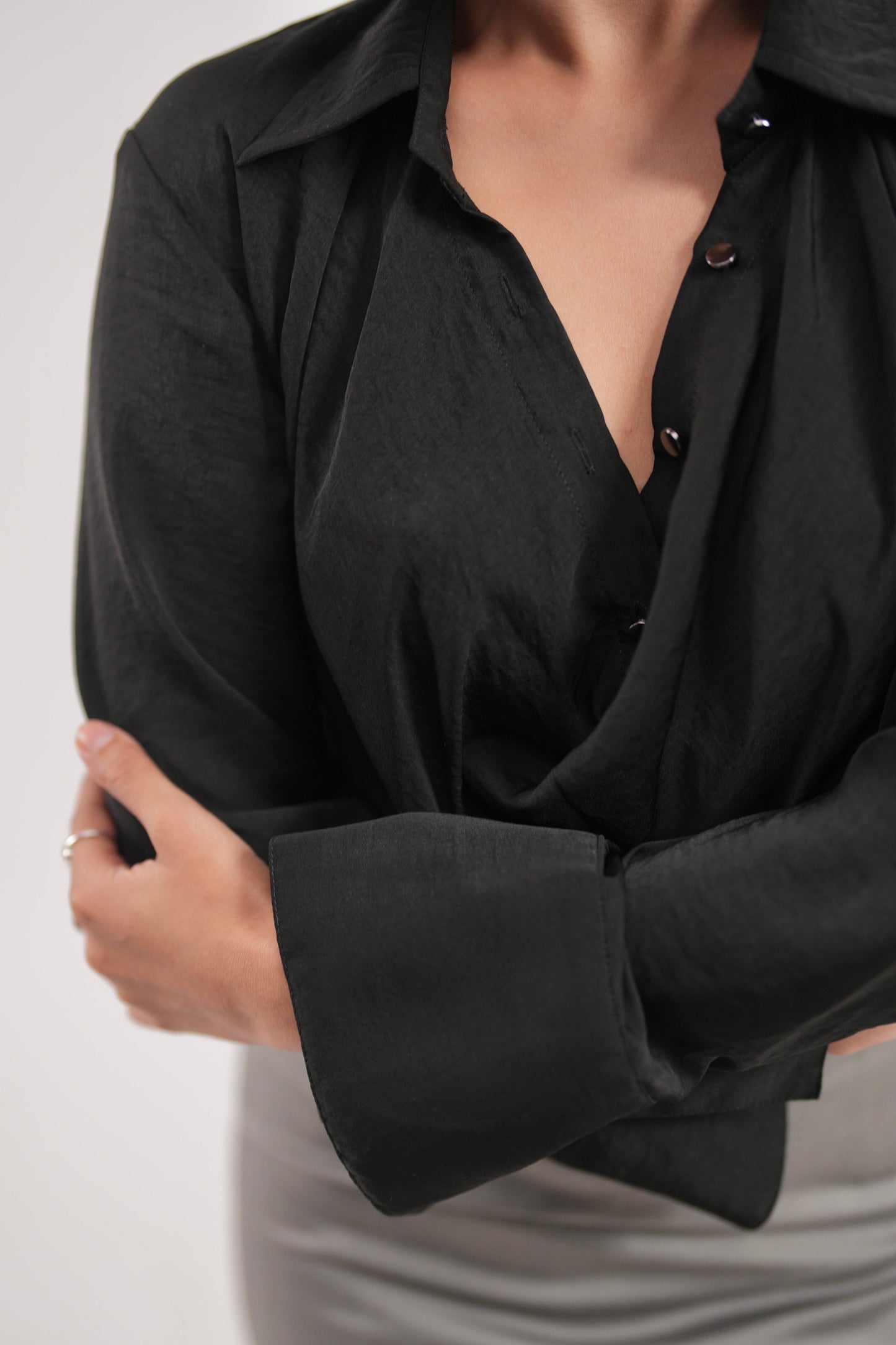 Black Cowl Shirt