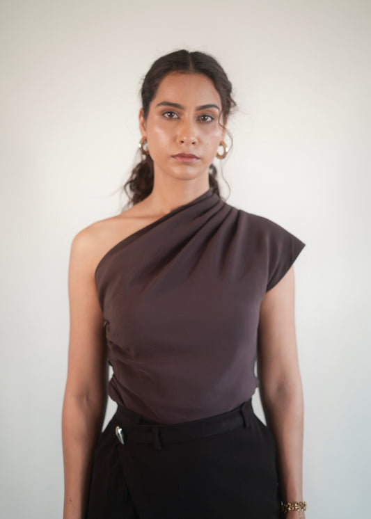 Soft Suede Drape Top