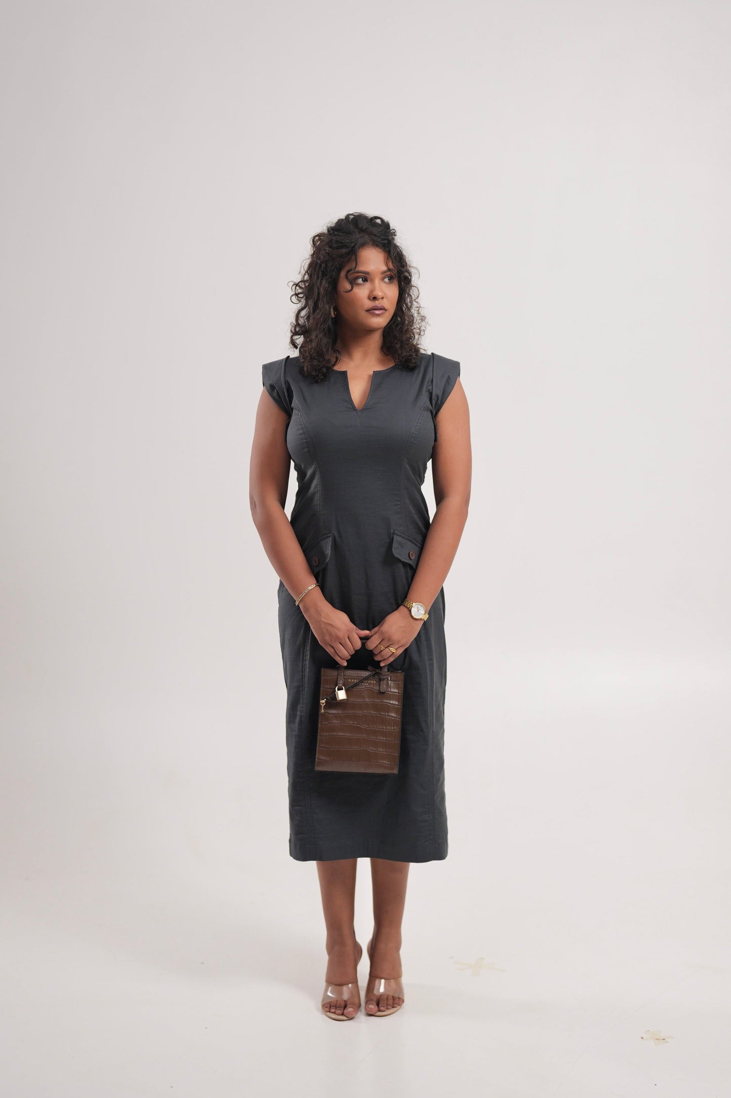 Slate Grey Office Dress