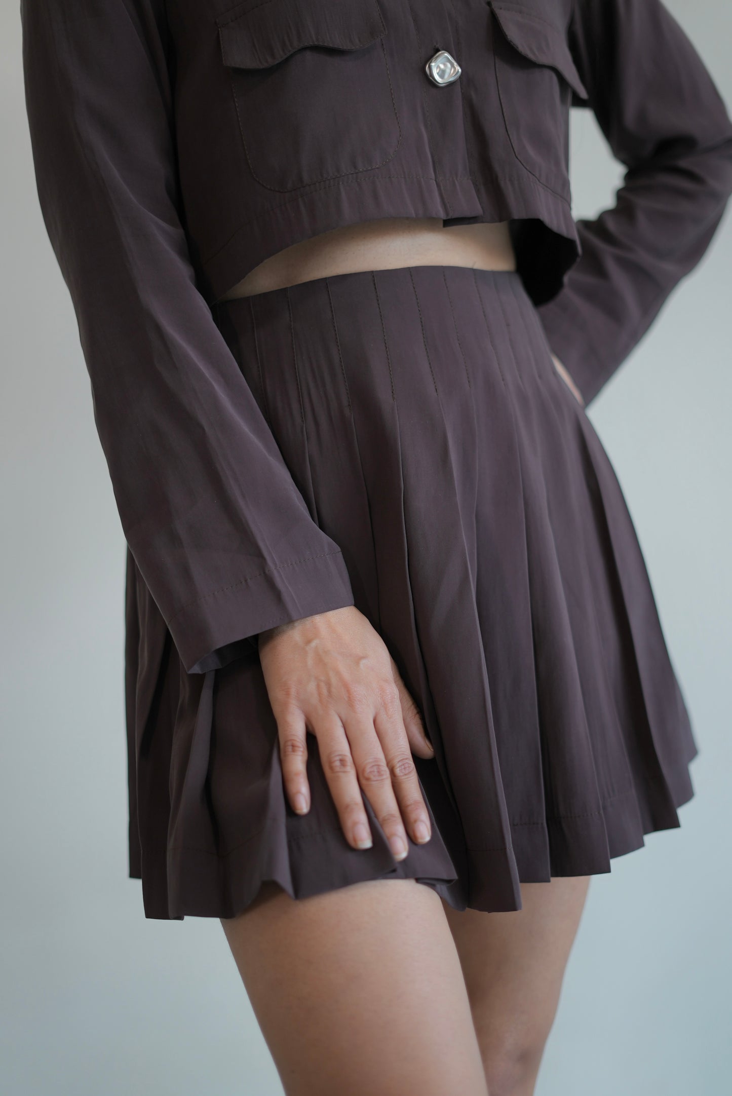 Soft Suede Mini Skirt Set