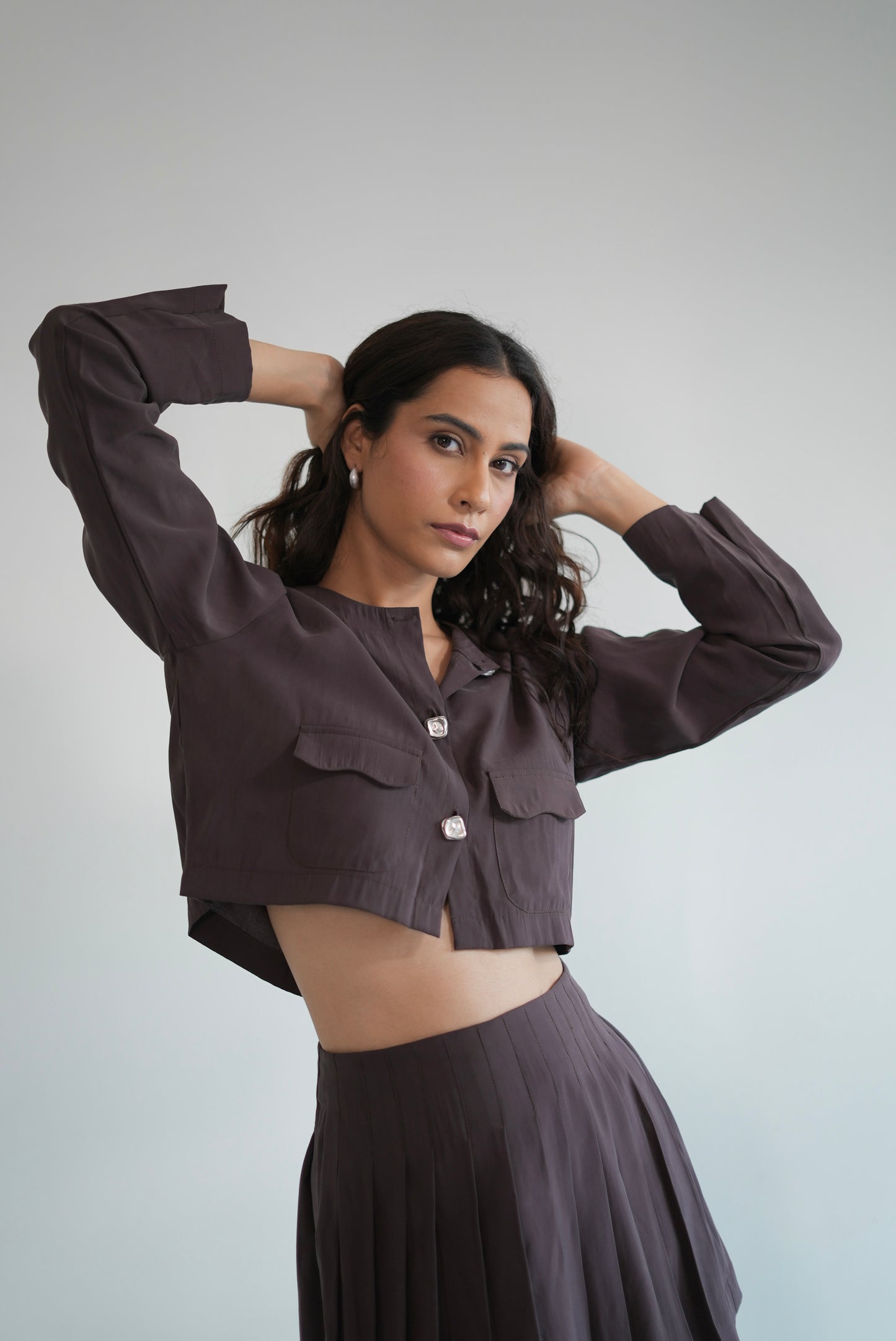 Soft Suede Mini Skirt Set