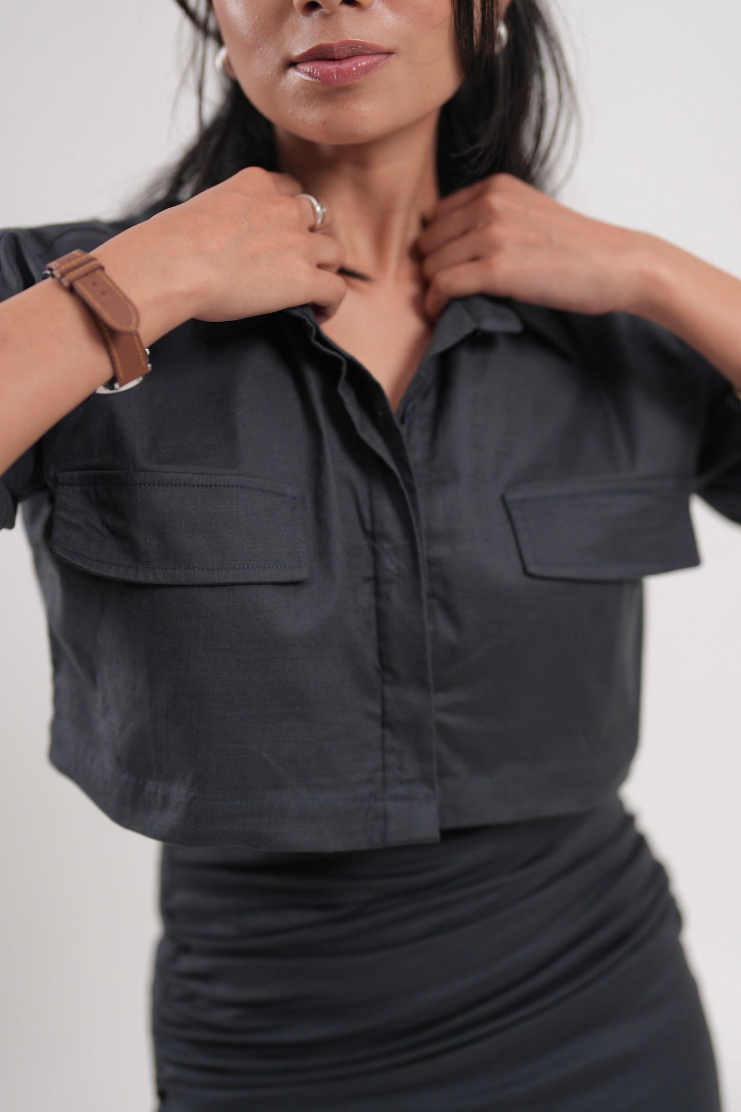 Slate Grey Boxy Shirt