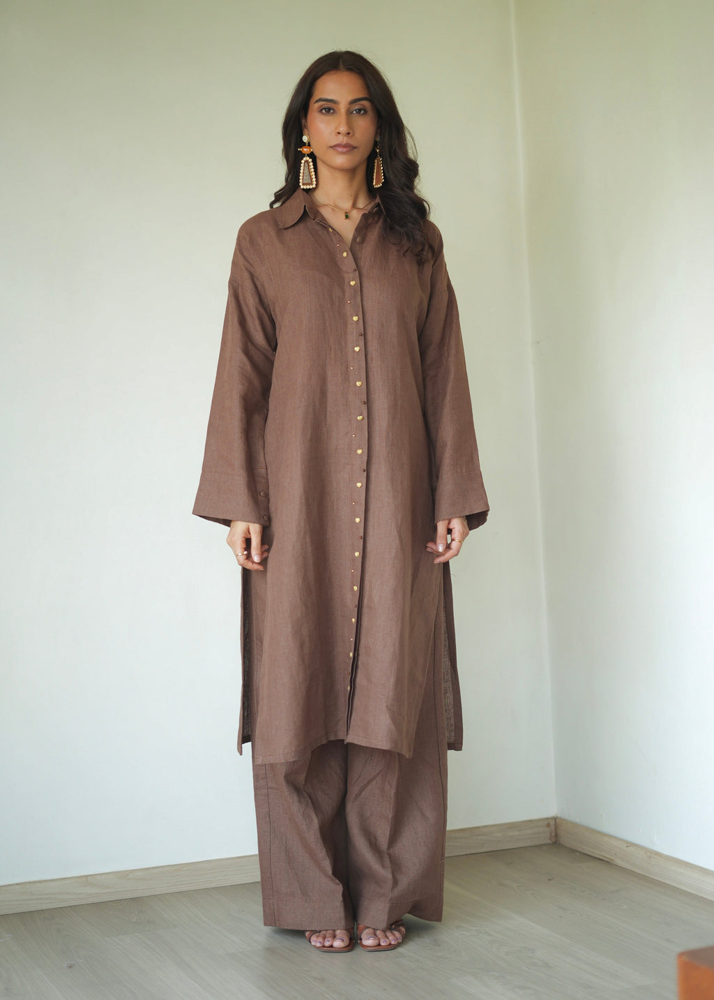 Umber Brown Long Kurta Set