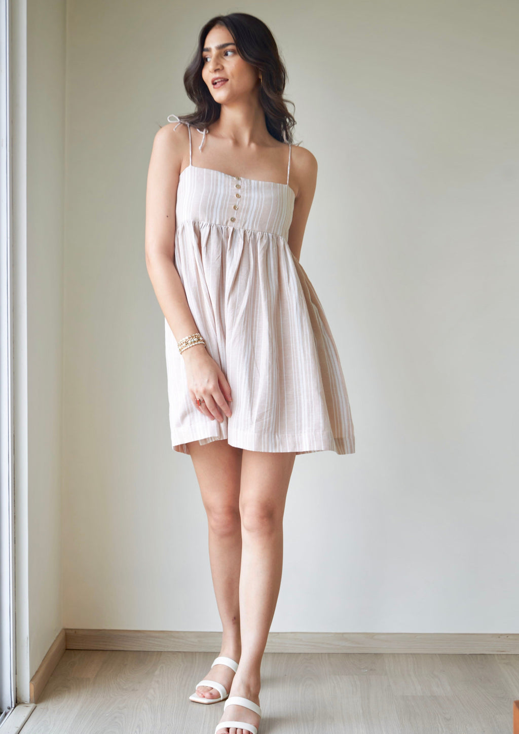 Ivory Striped Dress