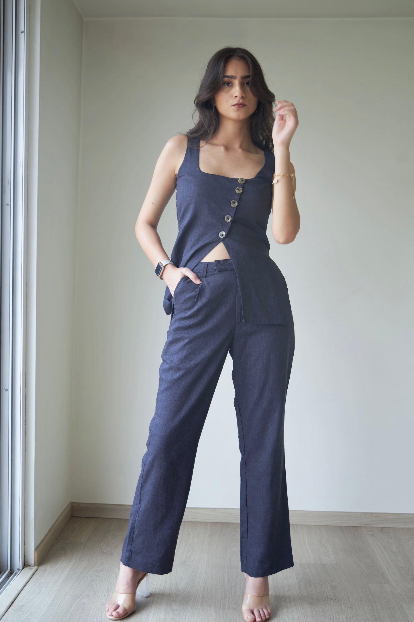 Dusky Blue Pant Set