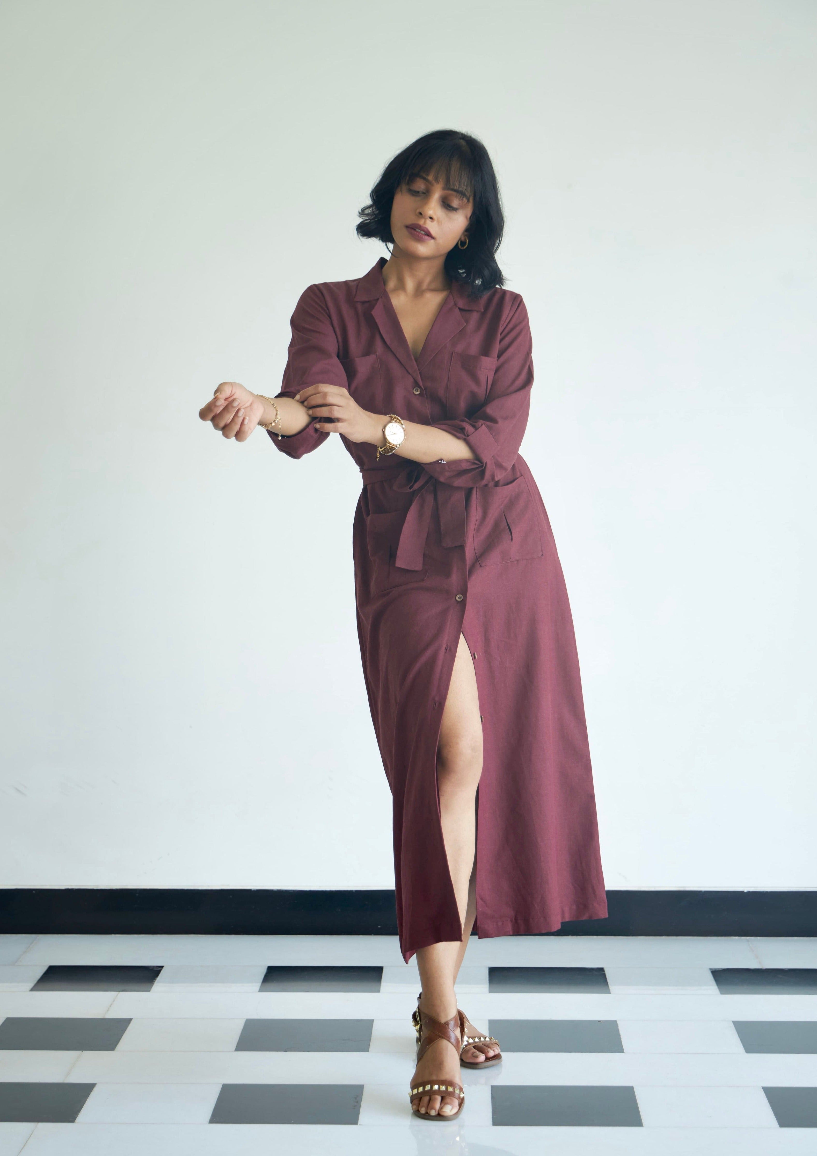Mahogany Shirt Dress
