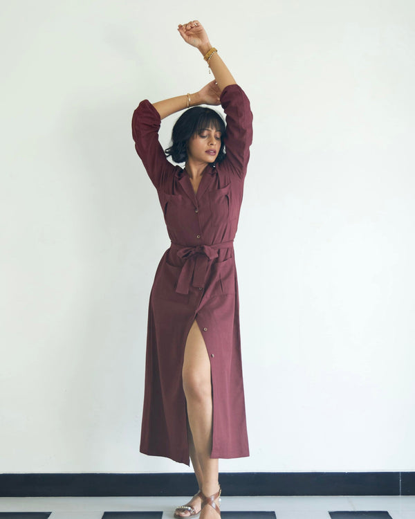 Mahogany Shirt Dress