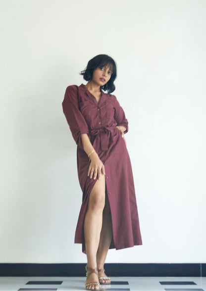 Mahogany Shirt Dress