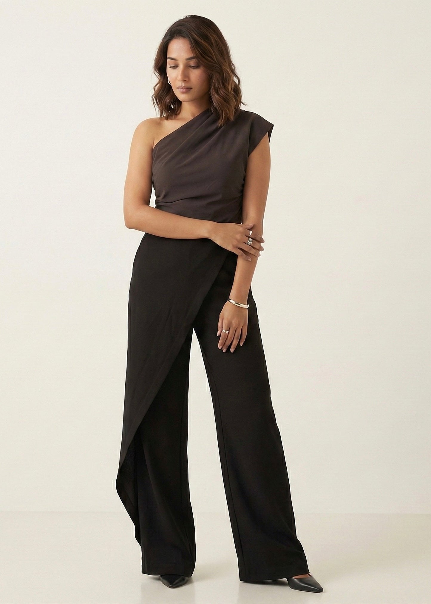 Charcoal Tailored Overlap Trousers