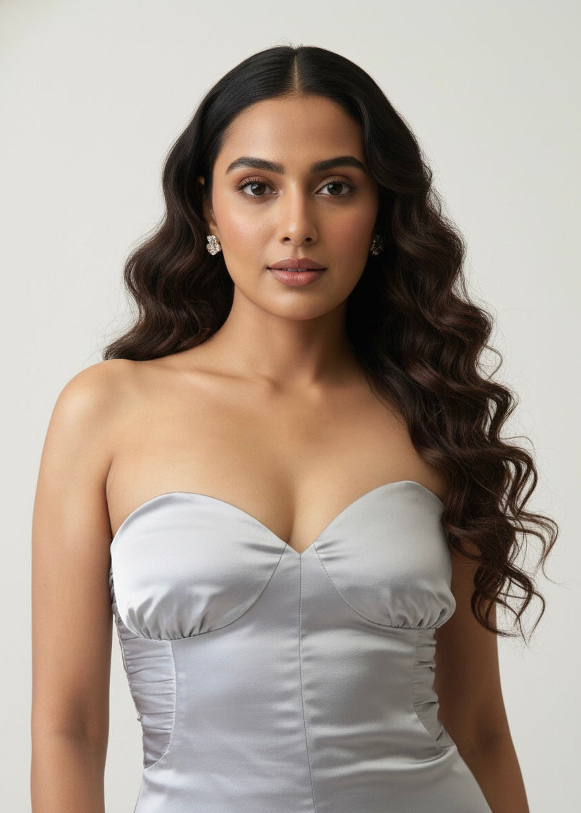 Silver Tulip Satin Set