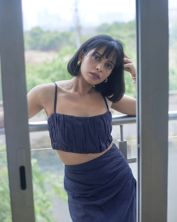 Dusky Blue Skirt Set
