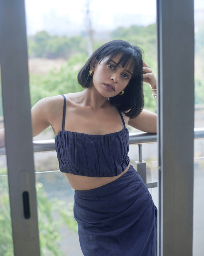 Dusky Blue Skirt Set