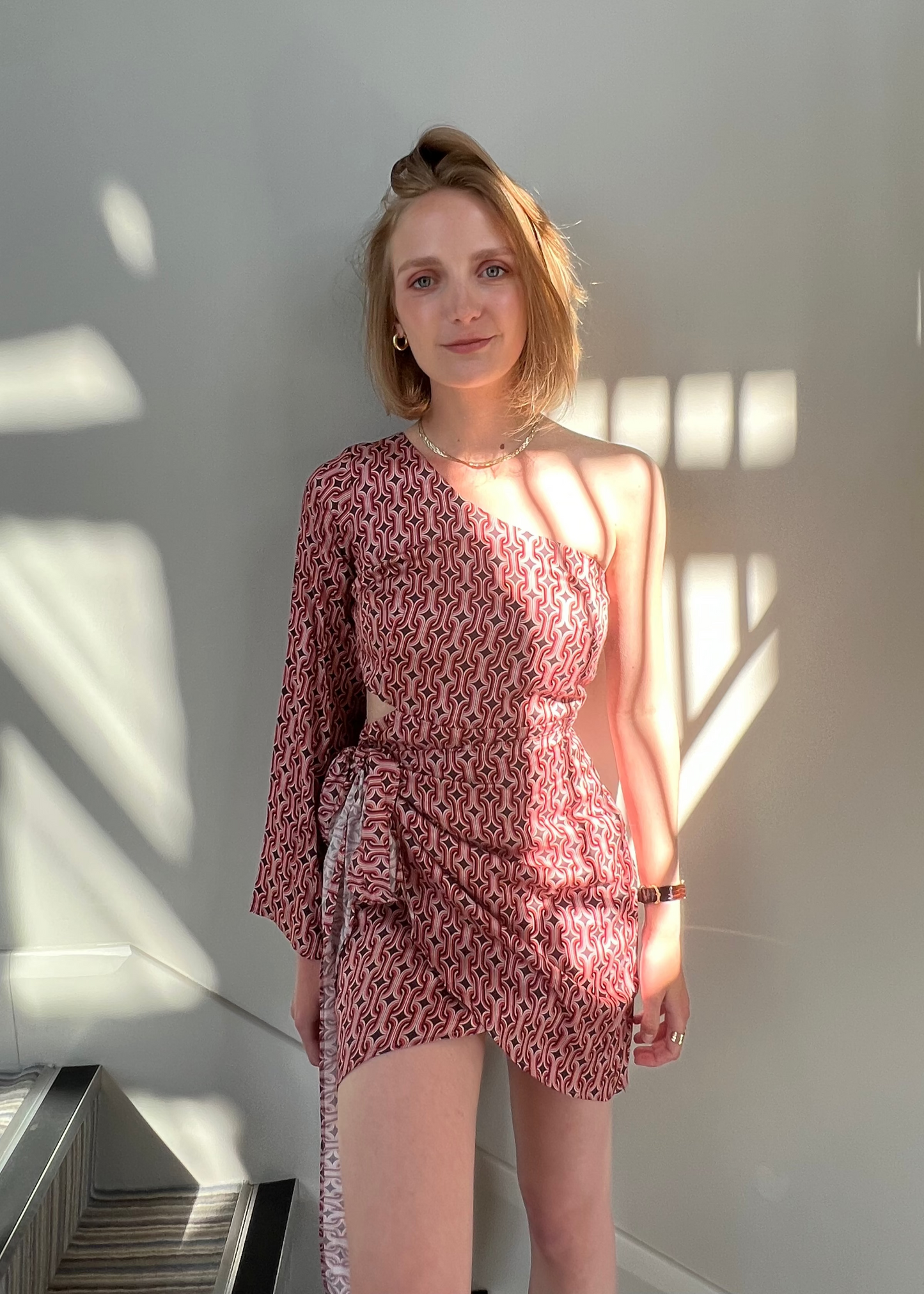 Rust Satin One Shoulder dress